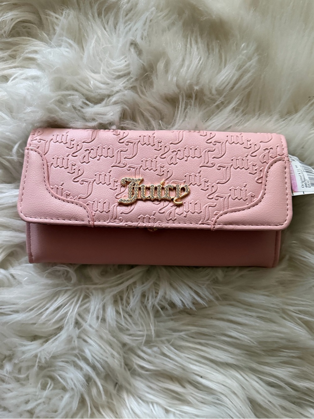 Juicy Couture Dusty Pink Wallet with Gold Hardware. NEW